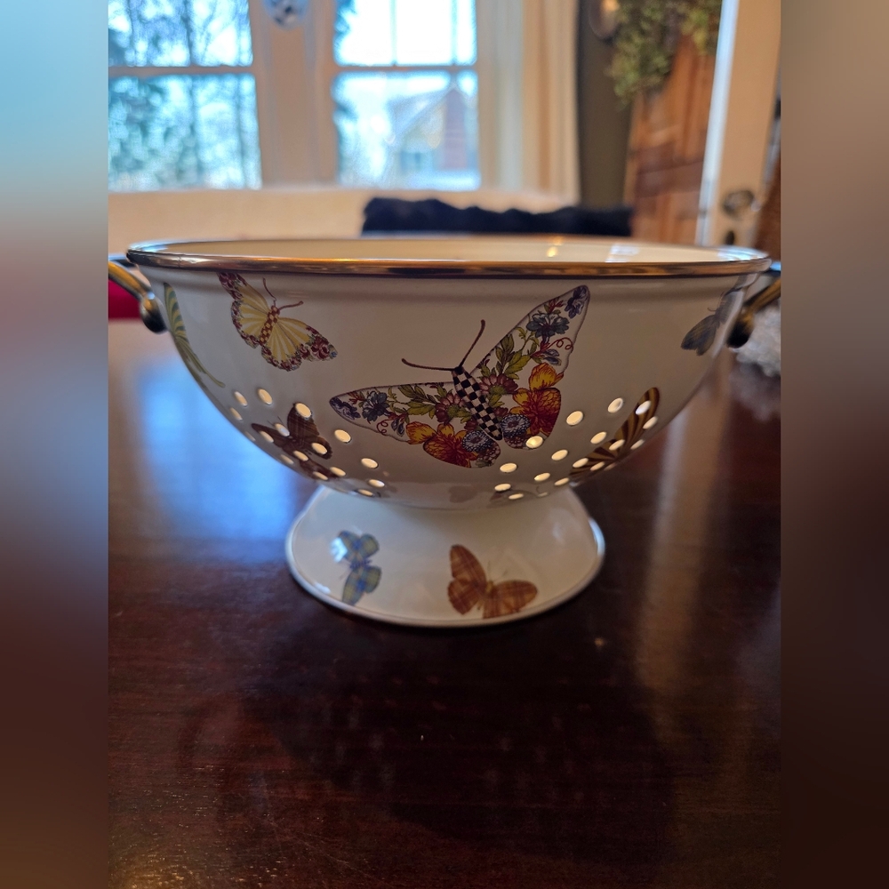 MacKenzie-Childs Butterfly Design Medium  Colander